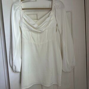 princess polly corset bodycon lillie long sleeve white mini dress